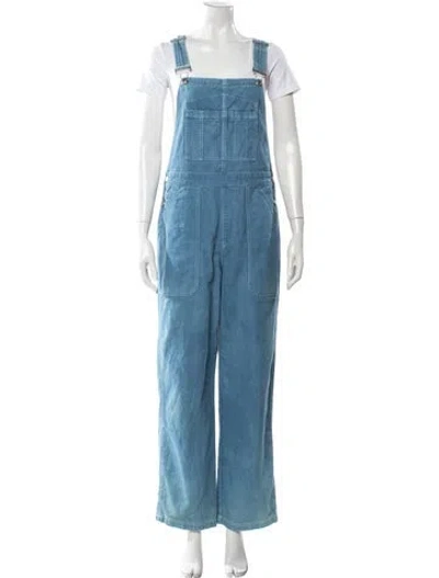 Pre-owned Alex Mill Square Neckline Jumpsuit In Blue
