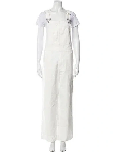 Pre-owned Alex Mill Square Neckline Jumpsuit In White