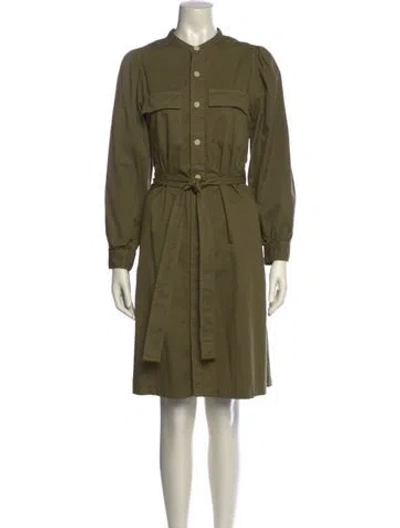 Pre-owned Alex Mill Square Neckline Knee-length Dress In Green