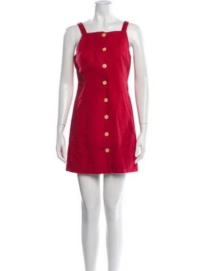 Pre-owned Alex Mill Square Neckline Mini Dress In Red