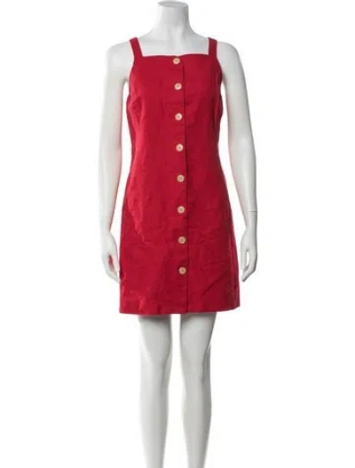 Pre-owned Alex Mill Square Neckline Mini Dress In Red