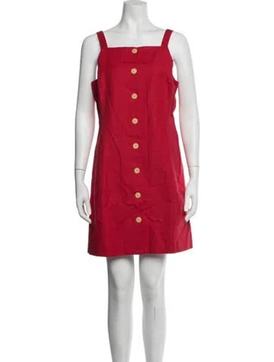 Pre-owned Alex Mill Square Neckline Mini Dress W/ Tags In Red