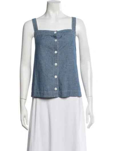 Pre-owned Alex Mill Square Neckline Sleeveless Top W/ Tags In Blue