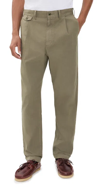 Alex Mill Standard Chino Pleated Pants Olive Grey