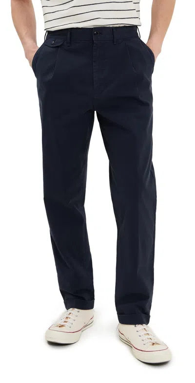 Alex Mill Standard Pleated Chinos Dark Navy