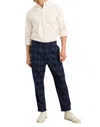 ALEX MILL STANDARD PLEATED PANT IN NAVY MADRAS