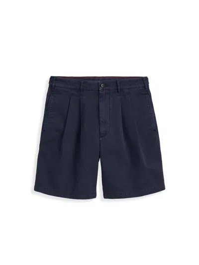 Alex Mill Standard Pleated Short In Chino In Dark Navy