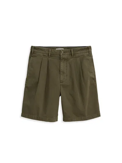 Alex Mill Standard Pleated Short In Chino In Deep Moss