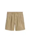 Alex Mill Standard Pleated Short In Chino In Faded Khaki
