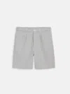 Alex Mill Standard Pleated Short In Seersucker In Gray