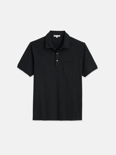 Alex Mill Standard Polo In Slub Cotton In Black