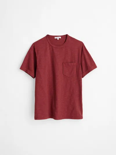 Alex Mill Standard Slub Cotton Pocket Tee In Bordeaux