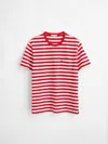 Alex Mill Standard T-shirt In Striped Slub Cotton In Red/white