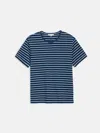 Alex Mill Standard Tee In Wide Indigo Stripe In Blue