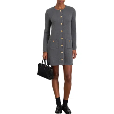 Alex Mill Stella Long Sleeve Cotton & Cashmere Knit Minidress In Heather Grey