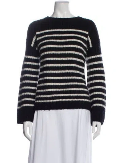 Pre-owned Alex Mill Striped Bateau Neckline Sweater In Blue