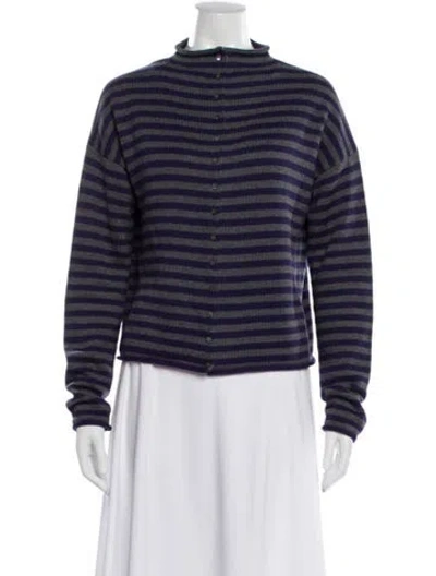 Pre-owned Alex Mill Striped Bateau Neckline Sweater In Blue