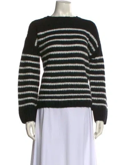 Pre-owned Alex Mill Striped Bateau Neckline Sweater W/ Tags In Black
