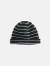 Alex Mill Striped Cashmere Beanie In Black