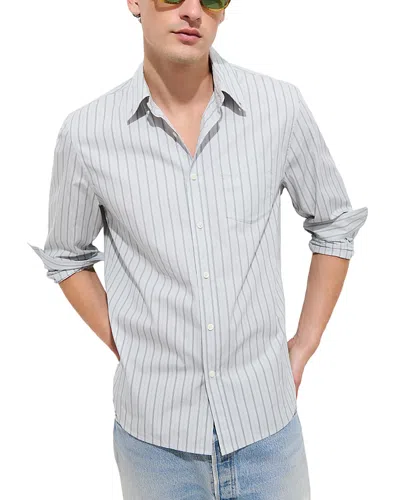Alex Mill Striped Cotton Poplin Long Sleeve Shirt In Transparent