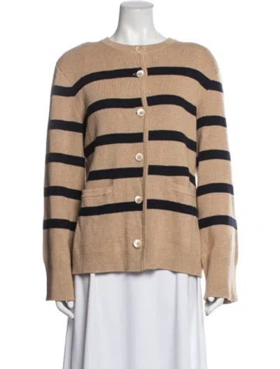 Pre-owned Alex Mill Striped Crew Neck Button-up Top In Multicolor