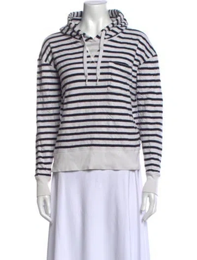 Pre-owned Alex Mill Striped Crew Neck Hoodie In Neutral