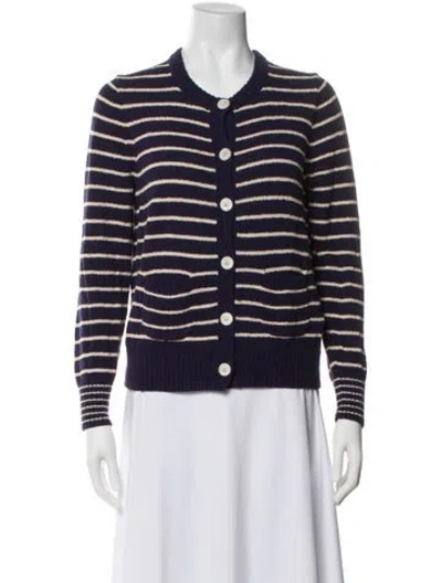 Pre-owned Alex Mill Striped Crew Neck Sweater In Purple