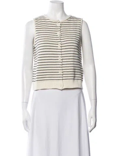 Pre-owned Alex Mill Striped Crew Neck Sweater In White