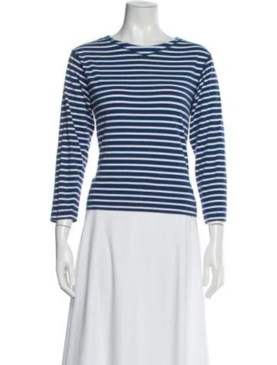 Pre-owned Alex Mill Striped Crew Neck Top In Blue