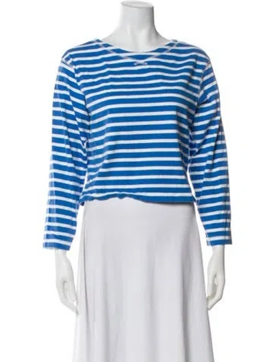 Pre-owned Alex Mill Striped Crew Neck Top In Blue