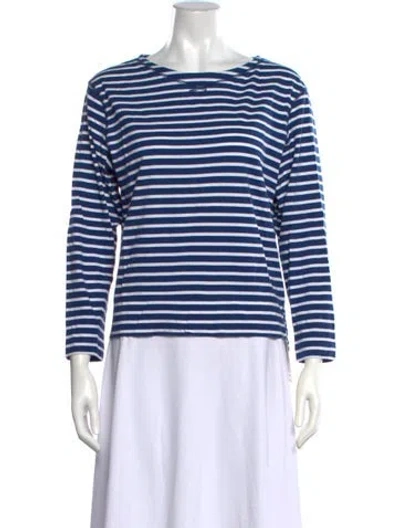 Pre-owned Alex Mill Striped Crew Neck Top In Blue