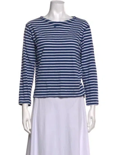 Pre-owned Alex Mill Striped Crew Neck Top In Blue