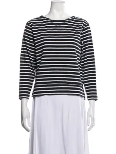 Pre-owned Alex Mill Striped Crew Neck Top In Blue/white