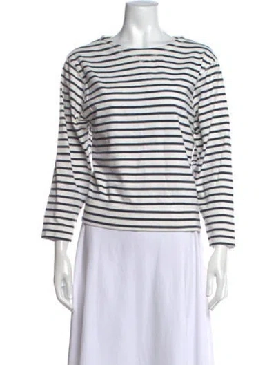 Pre-owned Alex Mill Striped Crew Neck Top In Neutrals