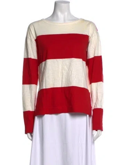 Pre-owned Alex Mill Striped Crew Neck T-shirt In Red