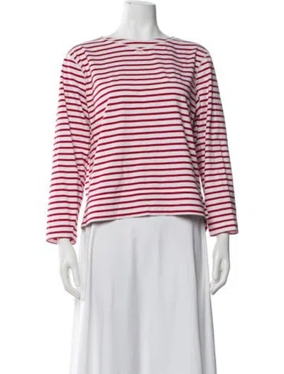 Pre-owned Alex Mill Striped Crew Neck T-shirt In White