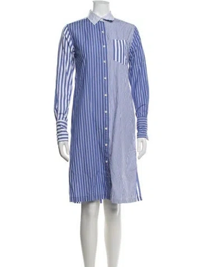 Pre-owned Alex Mill Striped Knee-length Dress In Blue/white
