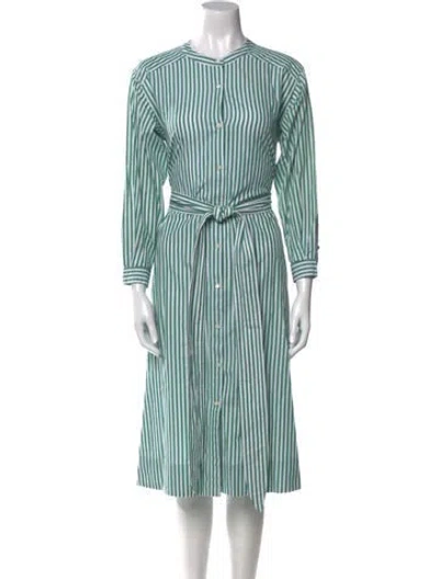 Pre-owned Alex Mill Striped Knee-length Dress In Green