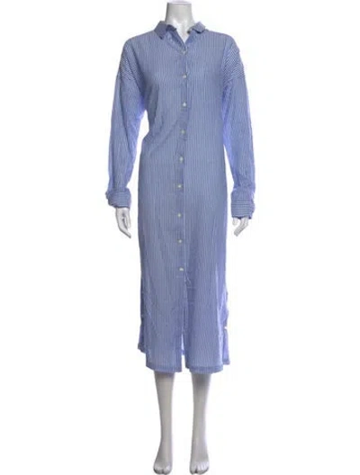 Pre-owned Alex Mill Striped Long Dress In Blue/white