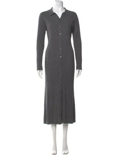 Pre-owned Alex Mill Striped Long Dress In Gray