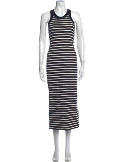 Pre-owned Alex Mill Striped Long Dress W/ Tags In Blue