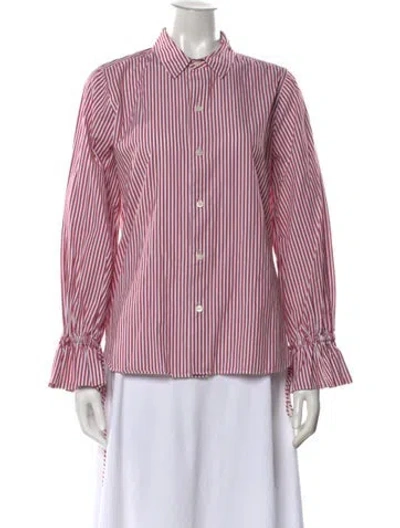 Pre-owned Alex Mill Striped Long Sleeve Blouse In Red