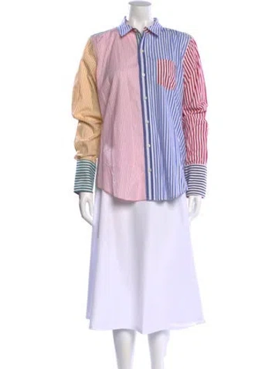 Pre-owned Alex Mill Striped Long Sleeve Button-up Top In Multi