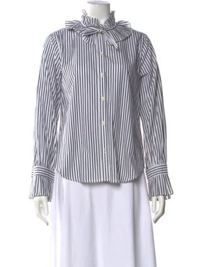 Pre-owned Alex Mill Striped Long Sleeve Button-up Top In Multi