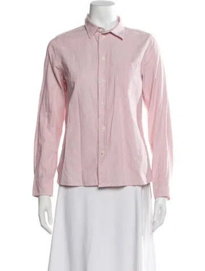 Pre-owned Alex Mill Striped Long Sleeve Button-up Top In Red