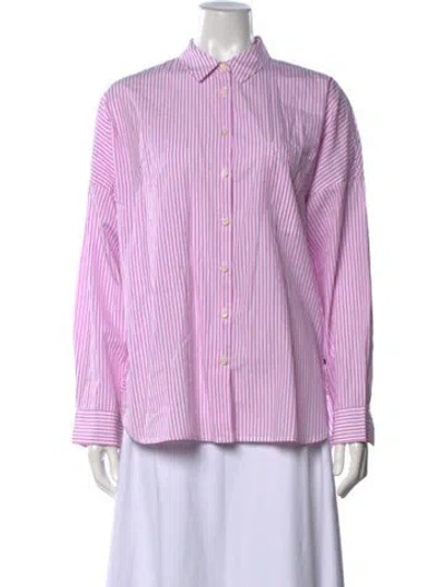 Pre-owned Alex Mill Striped Long Sleeve Button-up Top W/ Tags In Purple