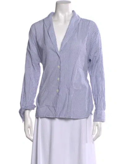 Pre-owned Alex Mill Striped Long Sleeve Button-up Top In White