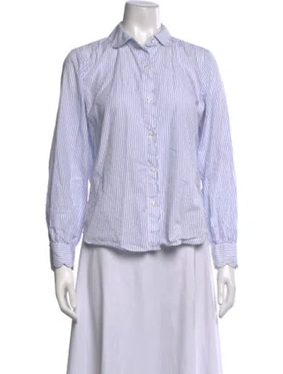Pre-owned Alex Mill Striped Long Sleeve Button-up Top In White