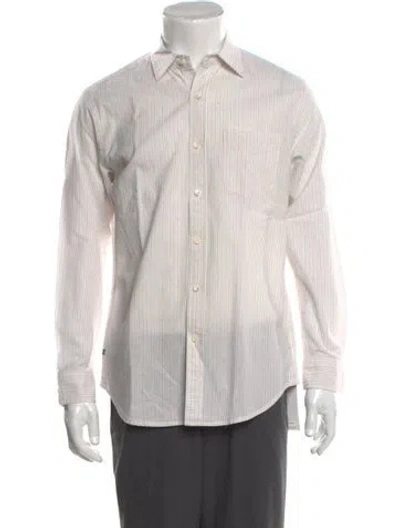 Pre-owned Alex Mill Striped Long Sleeve Dress Shirt In White