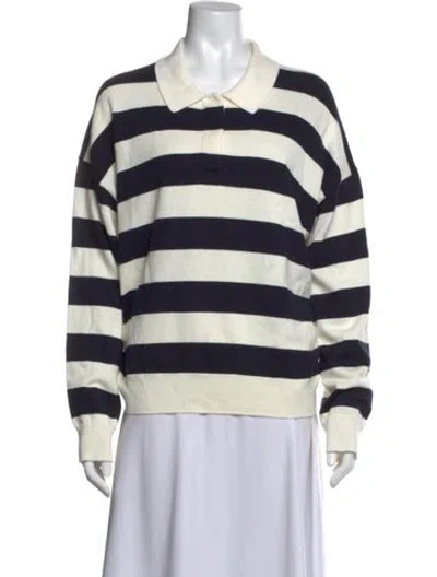 Pre-owned Alex Mill Striped Long Sleeve Polo In Blue/neutrals